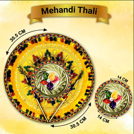 Haldi thali tray design
Haldi thali for rituals
Handcrafted pooja thali
Wedding thali set
Haldi ceremony decor