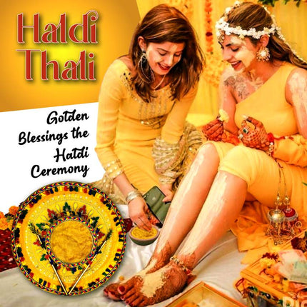 Haldi thali tray design
Haldi thali for rituals
Handcrafted pooja thali
Wedding thali set
Haldi ceremony decor