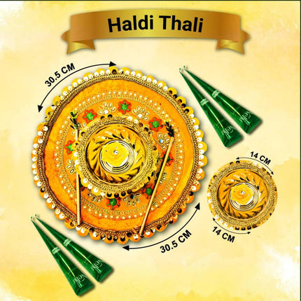 Wedding thali set
Haldi ceremony decor
Pooja thali set for Haldi
Haldi ceremony essentials
Wedding ritual accessories
Haldi pooja celebration