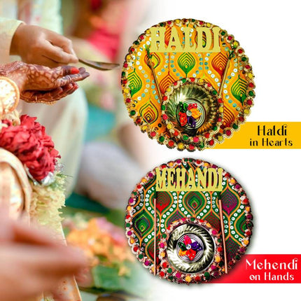 Haldi thali tray design
Haldi thali for rituals
Handcrafted pooja thali
Wedding thali set
Haldi ceremony decor
