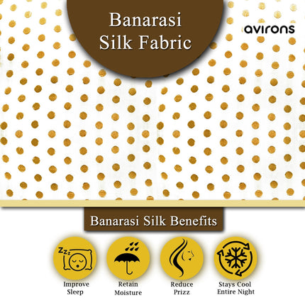 Luxury Meets Function Zippered Banarasi Pillow Cushion Cream Color Pack of 1-16x16 inch