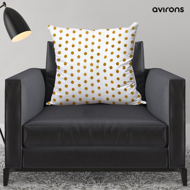 Luxury Meets Function Zippered Banarasi Pillow Cushion Cream Color Pack of 1-16x16 inch