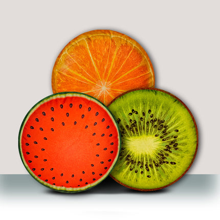 Kids Pillow, Watermelon,Orange & Kiwi Shape Combo Pillow,Avirons fruit shape cushion combo, velvet fruit cushions set, watermelon pillow set, orange kiwi pillow combo, kids room decor, plush fruit cushions, 3D fruit pillows, soft velvet cushions, kids decorative pillows, multicolor fruit set, kids playroom decor, fruit shape throw pillows, velvet fruit combo