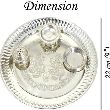 Fancy Designed Stainless Steel Pooja for Navratri, Karwa Chauth Stainless Steel  (1 Pieces, Steel)